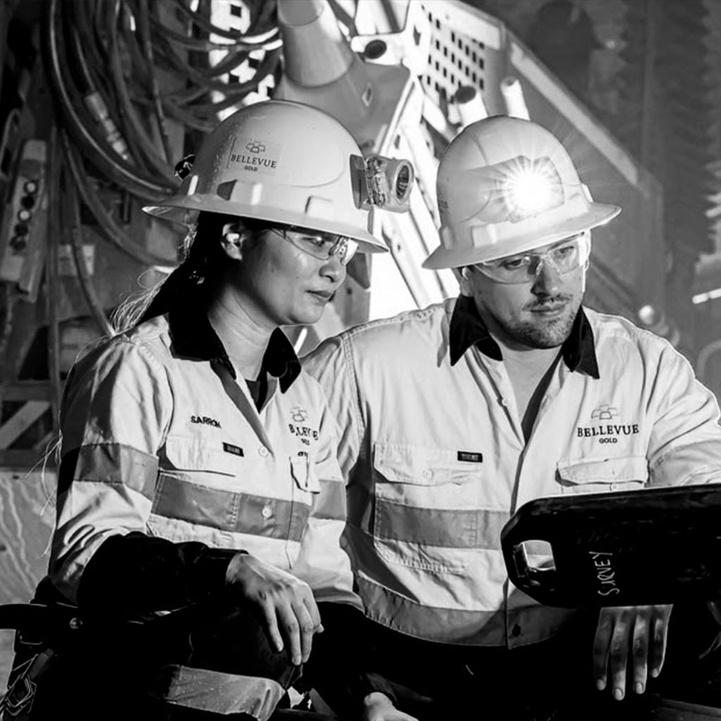 Bellevue gold mine workers