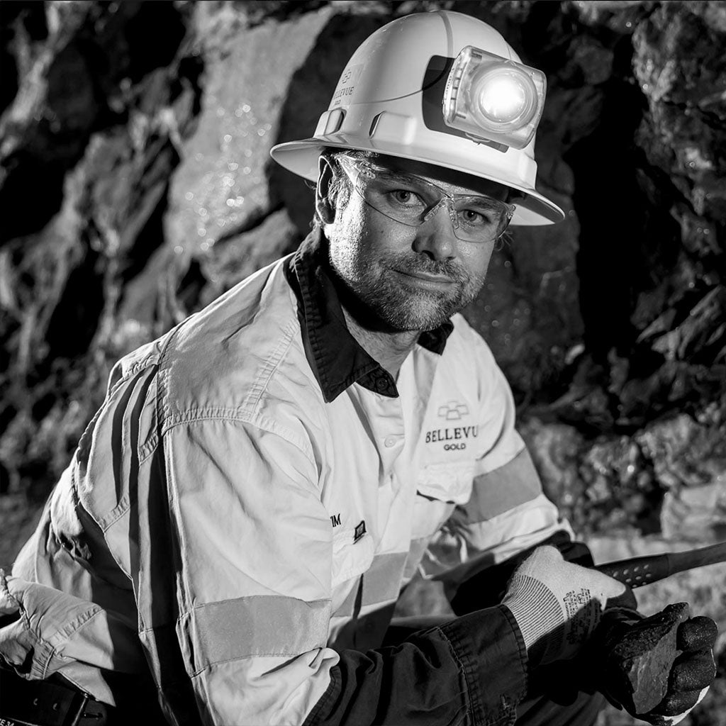 Bellevue gold mine worker