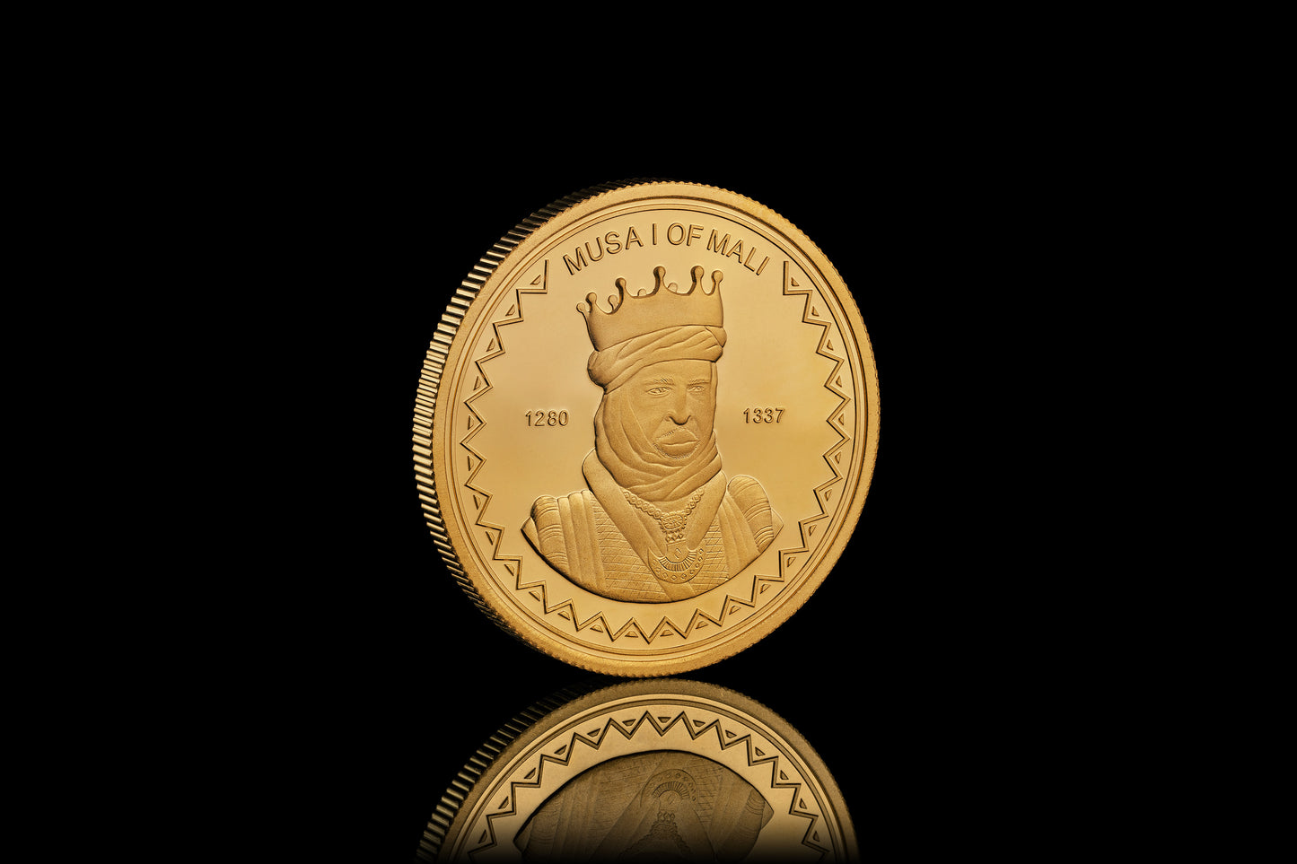 SMO Gold coin investment gifts hummingbird resources coin musa of mali front view