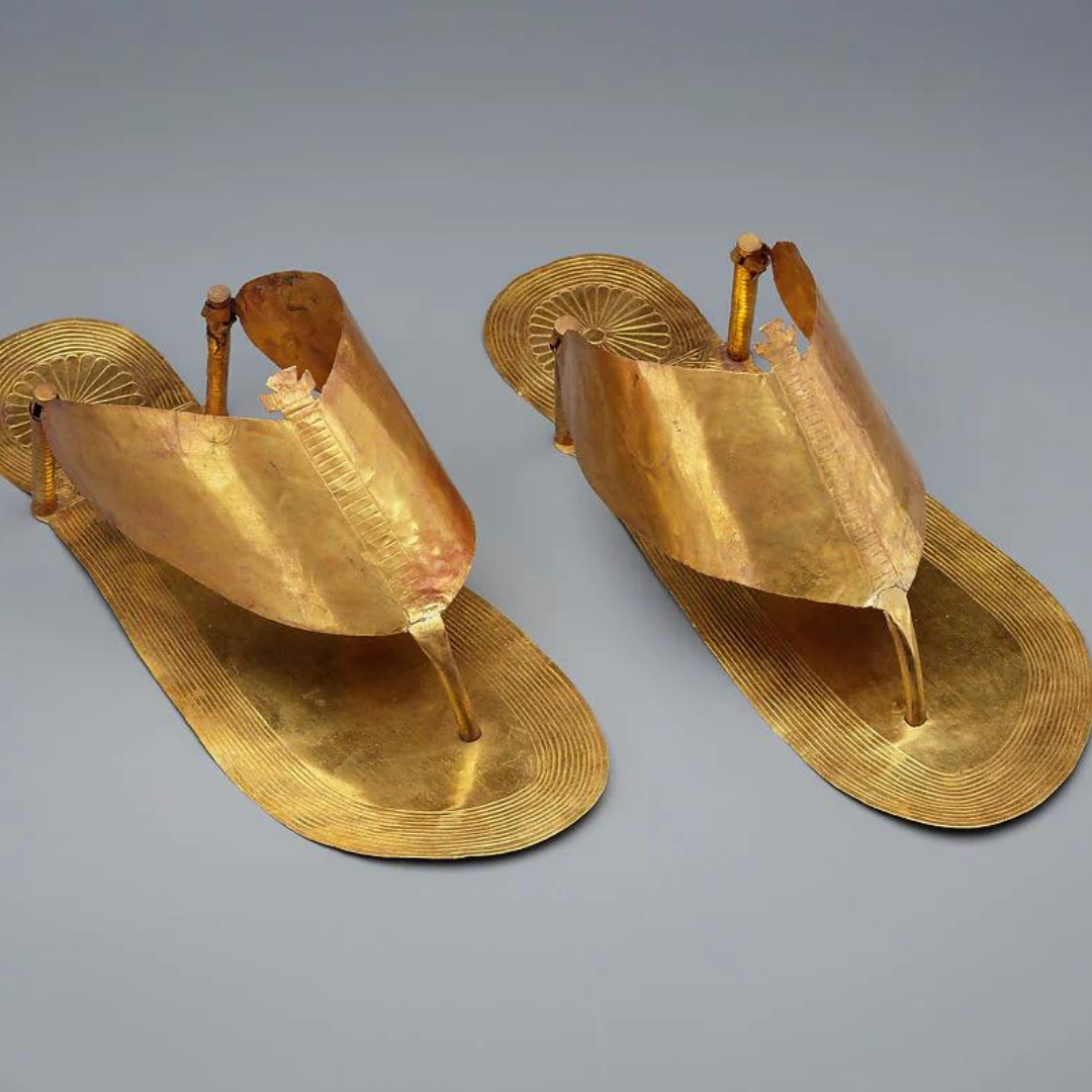 Gold flip flops